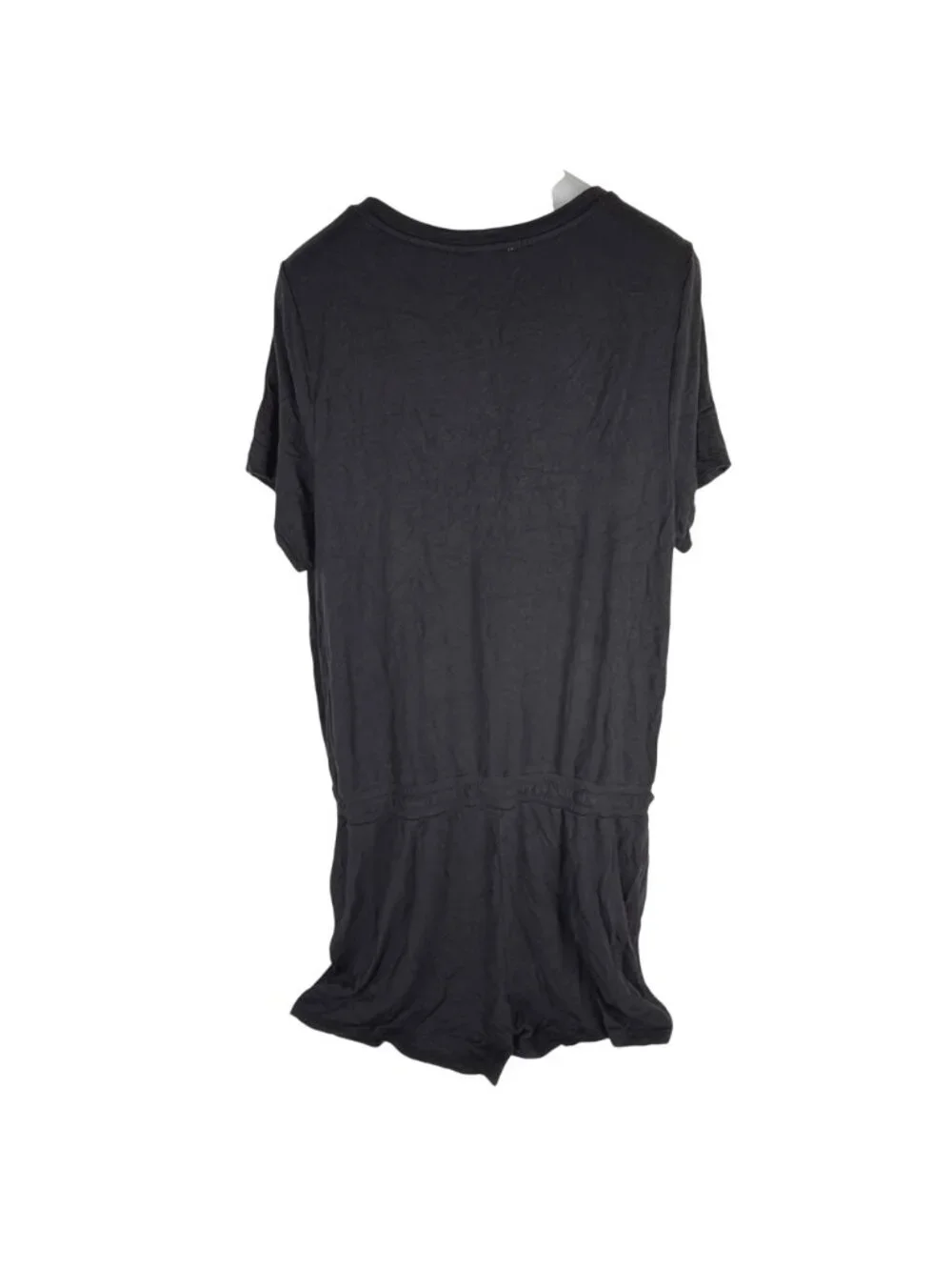 Daily Ritual Supersoft Terry Short-Sleeve V-Neck Romper Black XL